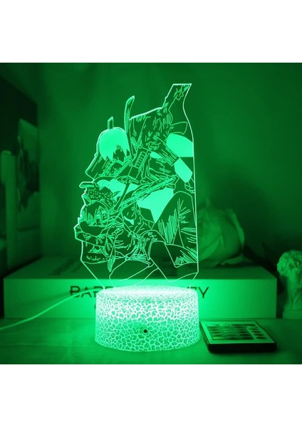 Testere Adam Hayranları Için 3D Gece Lambası-Optik Illüzyon LED Işıklar Uzaktan Kumanda ile 16 Renk Değişimi, Akı Hayakawa Anime Figürü Oyuncak Lamba Çocuklar Için Noel Hediyesi (C (Yurt Dışından) fiyatları
