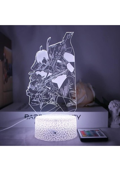 Testere Adam Hayranları Için 3D Gece Lambası-Optik Illüzyon LED Işıklar Uzaktan Kumanda ile 16 Renk Değişimi, Akı Hayakawa Anime Figürü Oyuncak Lamba Çocuklar Için Noel Hediyesi (C (Yurt Dışından) modelleri
