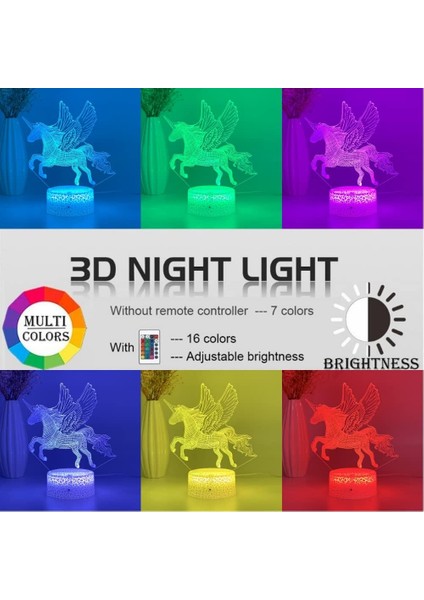 3D Unicorn Gece Lambası LED Masa Lambası Uzaktan Kumanda ile 16 Renk Değişimi Yatak Odası Dekoru Unicorn Oyuncaklar Kızlar Için Yaş 4 5 6 7 8 9 10 11 12 Yaşında Çocuk (Uzaktan Kuma (Yurt Dışından) fiyatları
