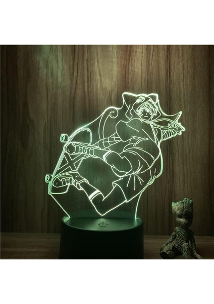 Anime Sk8 Çocuklar Hayranları Için Infinity Şekil 3D Gece Lambası, Uzaktan Kumanda ile Değişen 16 Renk, Çocuk Odası Dekoru, Şekil Manga Illusion LED Oyuncak Lamba Kız Erkek Noel He (Yurt Dışından) modelleri
