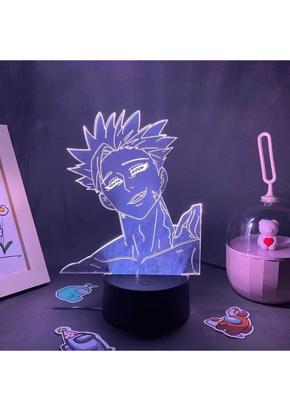 Anime Hayranları Için Yedi Ölümcül Günah 3D Nightlight 16 Renk Dekor Illusion Uzaktan Kumandalı LED Lamba, Manga Yedi Ölümcül Günah Şekil Noel Hediyesi Oyuncaklar Çocuklar/erkekler (Yurt Dışından)