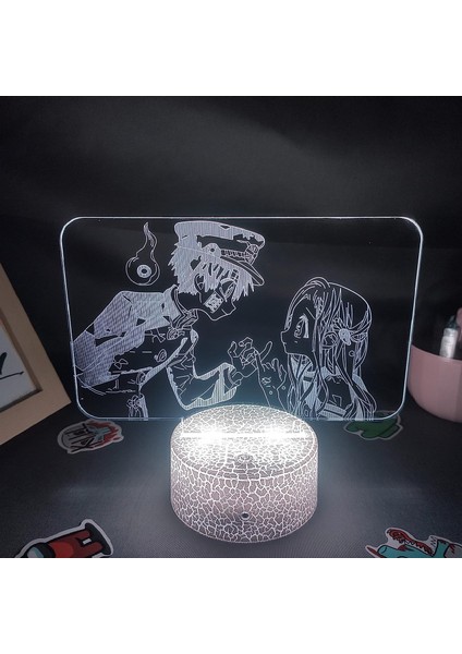 Tuvalete Bağlı Anime 3D Erkek Için Gece Lambası 16 Renk Kız Odası Dekoru Illusion LED Lamba USB Manga Hanako Kun Şekil Uygun Çocuklar Hayranlar Noel Hediyeleri (Lav Lambası) (Yurt Dışından)