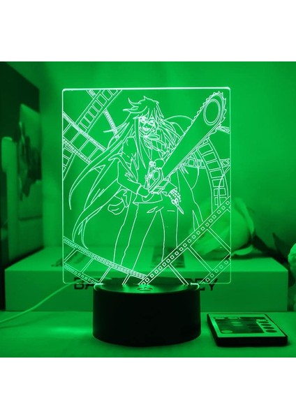 Testere Adam Hayranları Için 3D Gece Lambası-Optik Illüzyon LED Işıklar Uzaktan Kumanda ile 16 Renk Değişimi, Akı Hayakawa Anime Figürü Oyuncak Lamba Çocuklar Için Noel Hediyesi (S (Yurt Dışından) fırsatları