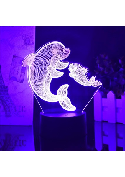 Yunus 7/16 Renkli Uzaktan Kumanda + Dokunmatik Yatak Odası Masa Lambası Hayvan USB Küçük Gece Lambası 3D LED Lamba Ev Dekor Lambası Çocuk Yetişkin Doğum Günü/noel Hediyesi Yunus Oy (Yurt Dışından)