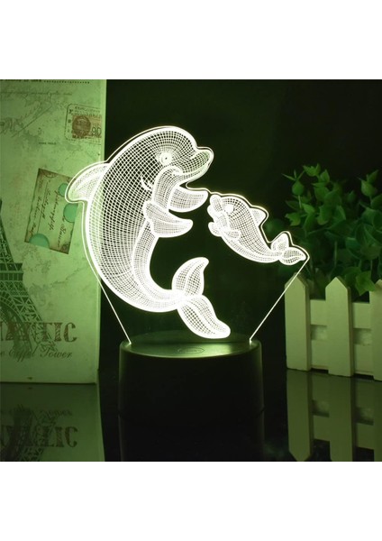 Yunus 7/16 Renkli Uzaktan Kumanda + Dokunmatik Yatak Odası Masa Lambası Hayvan USB Küçük Gece Lambası 3D LED Lamba Ev Dekor Lambası Çocuk Yetişkin Doğum Günü/noel Hediyesi Yunus Oy (Yurt Dışından)