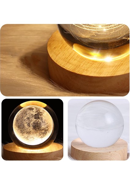 Çocuklar Için 3D Galaksi Kristal Top Gece Lambası, Astronomi Gece Lambası, Yaratıcı 3D Parlayan Gezegen Galaksisi Astronot Topu Gece Şarj Edilebilir Başucu Gece Lambası Masa Üstü D (Yurt Dışından)