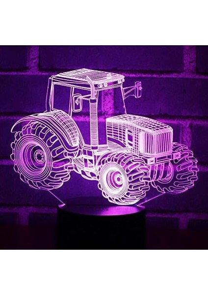 Traktör Gel Araba Figürü Çocuklar Hayranları Için 3D Gece Işığı, Uzaktan Kumanda ile Değişen 16 Renk, Çocuk Odası Dekoru, Şekil Manga Illusion LED Oyuncak Lamba Kız Erkek Noel Hedi (Yurt Dışından)