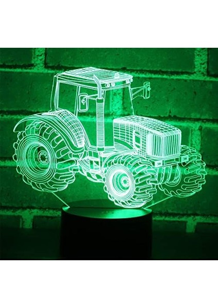 Traktör Gel Araba Figürü Çocuklar Hayranları Için 3D Gece Işığı, Uzaktan Kumanda ile Değişen 16 Renk, Çocuk Odası Dekoru, Şekil Manga Illusion LED Oyuncak Lamba Kız Erkek Noel Hedi (Yurt Dışından) fırsatları