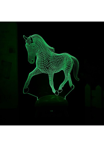 Magical 3D Lamba Horse Night Lights, 3D Illusion Dokunmatik ve Uzaktan Kumandalı 16 Renk Masa Lambası, Doğum Günü Dekorasyonu Sevgililer Günü Noel Hediyesi At Oyuncağı (Ufo Beyaz T (Yurt Dışından)