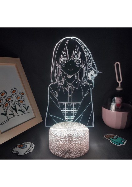 Bir Kız Arkadaş Kiralama Anime 3D Oğlan Için Gece Lambası 16 Renk Kız Odası Dekoru Illusion LED Lamba USB Manga Sarashina Ruka Kanojo Şekil Uygun Çocuklar Hayranlar Yılbaşı Hediyel (Yurt Dışından)