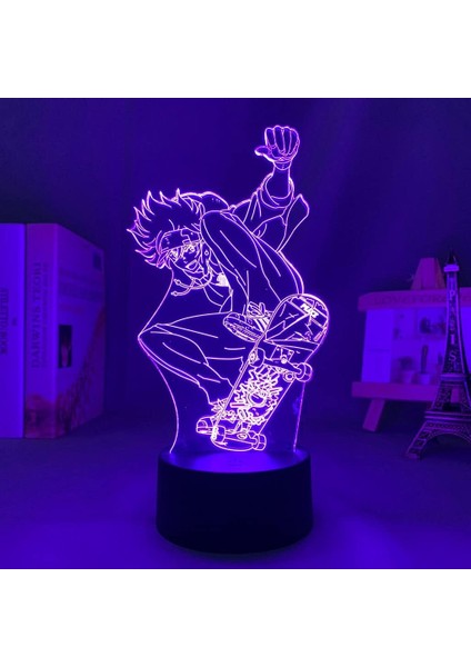Anime Sk8 Çocuklar Hayranları Için Infinity Şekil 3D Gece Işığı, Uzaktan Kumanda ile Değişen 16 Renk, Çocuk Odası Dekoru, Şekil Manga Illusion LED Oyuncak Lamba Kız Erkek Noel Hedi (Yurt Dışından)