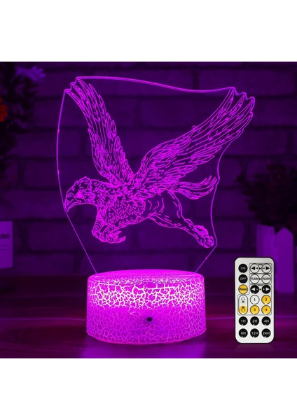 3D LED Illusion Gece Işığı Zamanlayıcılı Çocuklar Için Uzaktan Akıllı Dokunmatik 7 Renk Değiştirme Kısılabilir Masa Lambası Serin Oda Dekoru Yatak Odası Erkek Kız Için Başucu Lamba (Yurt Dışından)