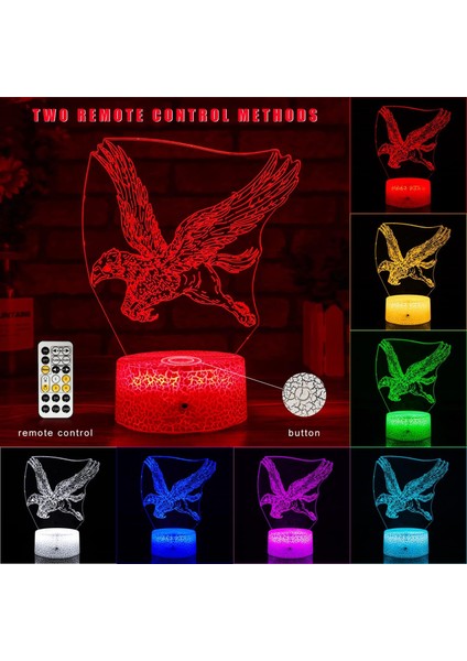 3D LED Illusion Gece Işığı Zamanlayıcılı Çocuklar Için Uzaktan Akıllı Dokunmatik 7 Renk Değiştirme Kısılabilir Masa Lambası Serin Oda Dekoru Yatak Odası Erkek Kız Için Başucu Lamba (Yurt Dışından)