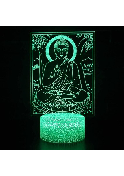 Çocuklar Hayranları Için Budizm Şekil 3D Gece Lambası, Uzaktan Kumanda ile Değişen 16 Renk, Çocuk Odası Dekoru, Şekil Manga Illusion LED Oyuncak Lamba Kız Erkek Çocuklar Için Noel (Yurt Dışından)