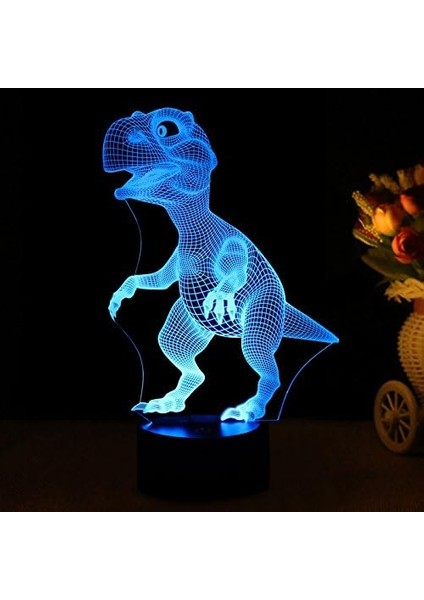 Dinozor Oyuncakları 3D Gece Işığı Lambası - Erkekler Için Çocuk Çocuk Hediyesi, 7 LED Renk Değiştiren Aydınlatma, Dokunmatik USB Şarj Masası Masa Yatak Odası Dekorasyonu, Harika He (Yurt Dışından) fiyatları