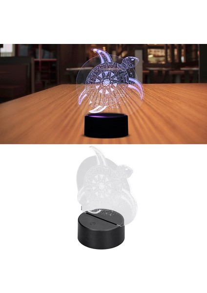 3D Işık, 7 Renk 3D Gece Lambası Yıldönümü Için Deniz Kaplumbağası Yatak Odası Için (Yurt Dışından)