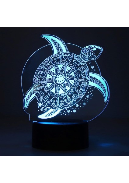 3D Işık, 7 Renk 3D Gece Lambası Yıldönümü Için Deniz Kaplumbağası Yatak Odası Için (Yurt Dışından)