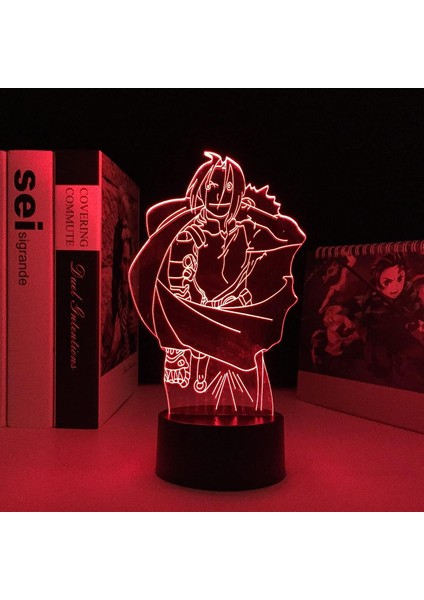 Anime Fullmetal Alchemist Figür 3D Gece Lambası Çocuk Hayranları Için, Uzaktan Kumanda ile Değişen 16 Renk, Çocuk Odası Dekoru, Edward Elric Figürü Manga Illusion LED Oyuncak Lamba (Yurt Dışından) fırsatları