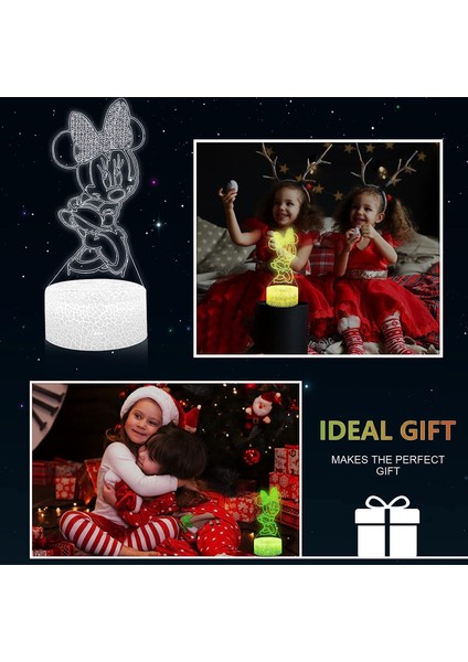 In 1 Set Fare Karikatür 3D Gece Lambası, 5 Adet Fare Desen Lamba Hediye Seti, Uzaktan Kumanda ile 16 Renk Değişimi Başucu Lambası, Çocuklar Için Doğum Günü Noel Hediyeleri Erkek Kı (Yurt Dışından) fiyatları