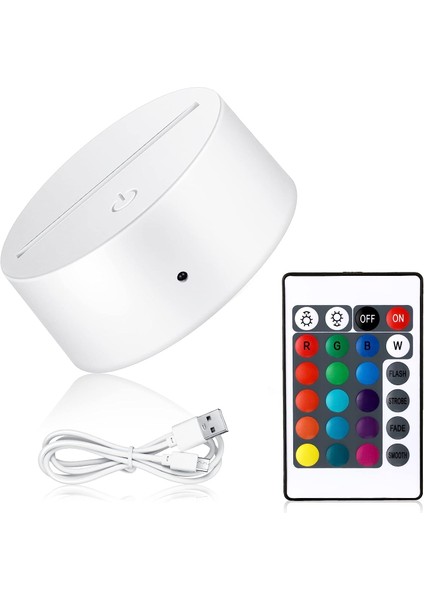 3D Gece LED Işık Lamba Tabanı 4 Mod LED Gece Standı Akrilik Işık Tabanı Ayarlanabilir 16 Renk Işık Gösterisi Ekran Standı, Uzaktan Kumandalı ve Oda Dükkanı Restoranı Için USB Şarj (Yurt Dışından)