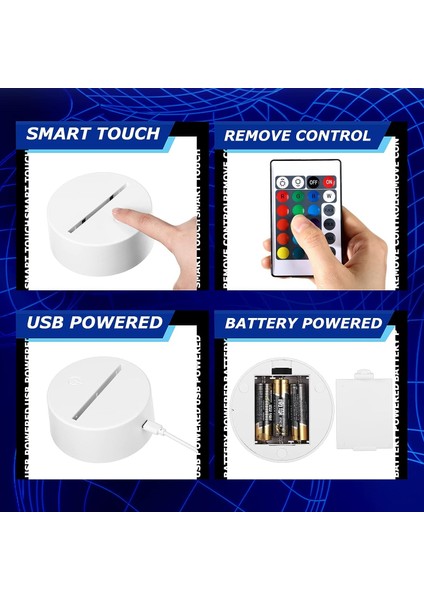 3D Gece LED Işık Lamba Tabanı 4 Mod LED Gece Standı Akrilik Işık Tabanı Ayarlanabilir 16 Renk Işık Gösterisi Ekran Standı, Uzaktan Kumandalı ve Oda Dükkanı Restoranı Için USB Şarj (Yurt Dışından) modelleri