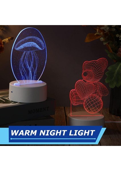 3D Gece LED Işık Lamba Tabanı 4 Mod LED Gece Standı Akrilik Işık Tabanı Ayarlanabilir 16 Renk Işık Gösterisi Ekran Standı, Uzaktan Kumandalı ve Oda Dükkanı Restoranı Için USB Şarj (Yurt Dışından) fırsatları