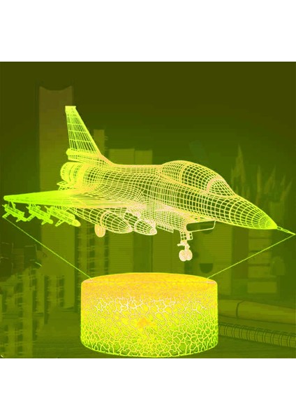 3D Uçak Gece Işığı LED Dokunmatik Anahtar Dekor Masa Masası Optik Illüzyon Lambaları 7 Renk Değiştirme Işıkları LED Masa Lambası Noel Ev Aşk Doğum Günü Çocuk Çocuk Dekoru Oyuncak H (Yurt Dışından) fırsatları