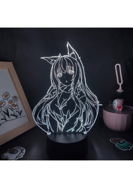 Anime Nekopara Şekil 3D Çocuklar Hayranları Için Gece Lambası, Uzaktan Kumanda ile Değişen 16 Renk, Çocuk Odası Dekoru, Şekil Manga Illusion LED Oyuncak Lamba Kız Erkek Çocuklar Iç (Yurt Dışından)
