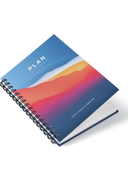 Deep Notebook Süresiz Planlayıcı Ajanda A5 Spiralli Pastel Renk Geçişi Renkli Tasarım