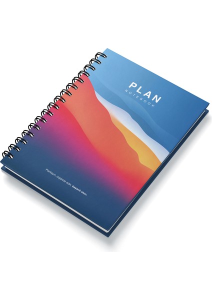 Deep Notebook Süresiz Planlayıcı Ajanda A5 Spiralli Pastel Renk Geçişi Renkli Tasarım