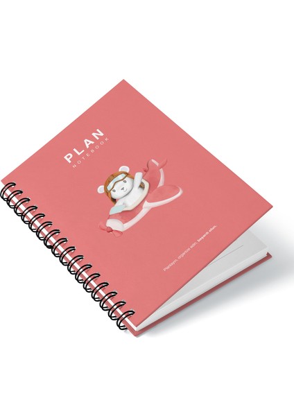 Deep Notebook Süresiz Planlayıcı Ajanda A5 Spiralli Pilot Tavşan Maskot Tasarımı