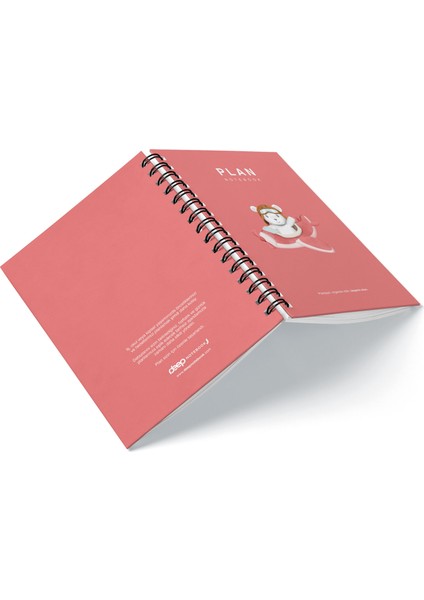 Deep Notebook Süresiz Planlayıcı Ajanda A5 Spiralli Pilot Tavşan Maskot Tasarımı