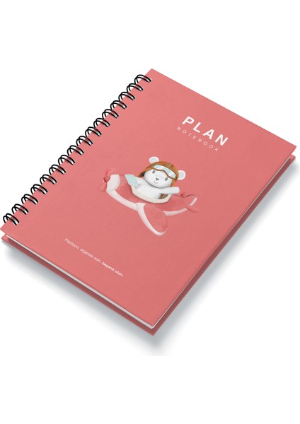 Deep Notebook Süresiz Planlayıcı Ajanda A5 Spiralli Pilot Tavşan Maskot Tasarımı