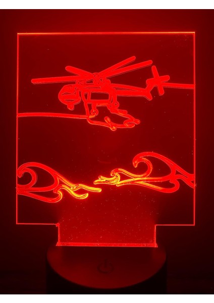 3D Gece LED Işık Lamba Altlığı - Akrilik Sky Crane Helikopter Işık Göstergesi, 12 Renk Seçeneği, Uzaktan Kumandalı, USB Konnektörlü, Enerji Tasarruflu. Lamba, Çocuklar ve Yetişkinl (Yurt Dışından)