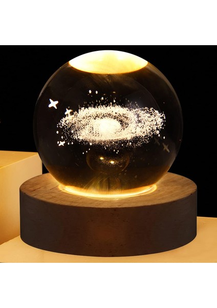 Çocuklar Için 3D Galaksi Kristal Küre Gece Lambası, Astronomi Gece Lambası, Yaratıcı 3D Parlayan Gezegensel Galaksi Astronot Topu Gece Şarj Edilebilir Başucu Gece Lambası Masa Üstü (Yurt Dışından)