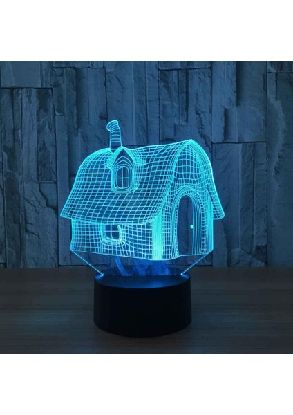 Çocuklar Için Kabin Lambası 3D Gece Lambası, 16 Renk Değiştirmeli ve Uzaktan Kumandalı 3D Illüzyon Lambası, Erkek ve Kız Çocuklar Için Doğum Günü Hediyesi (Yurt Dışından)