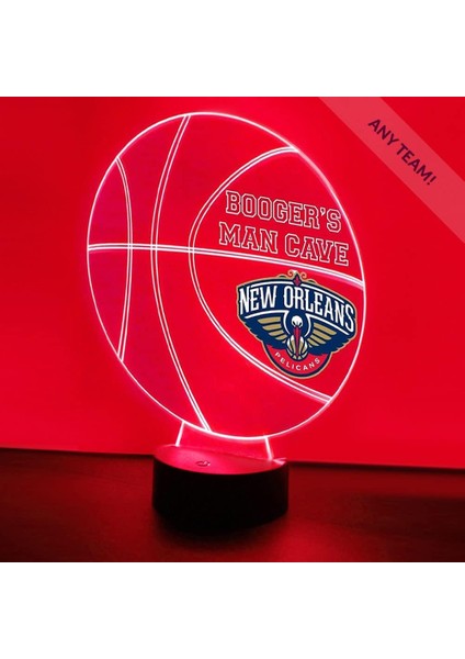 Basketbol Sporları Gece Işığı Masa Masa Lambası Spor Kaskı LED El Yapımı Uzaktan Kumandalı Kişiselleştirilmiş Büyük Hediye (Pelicans Yok) (Yurt Dışından)