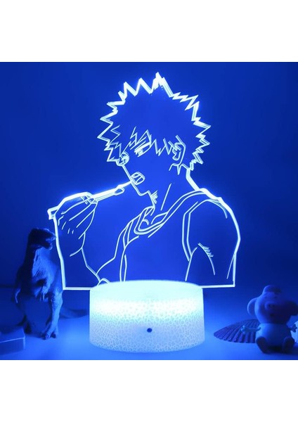 Hayranlar Için My Hero Academia 3D Gece Lambası-Optik Illüzyon LED Işıklar Uzaktan Kumanda ile 16 Renk Değişimi, My Hero Academia Çocuklar Için Anime Figürü Oyuncak Lambası Noel He (Yurt Dışından)