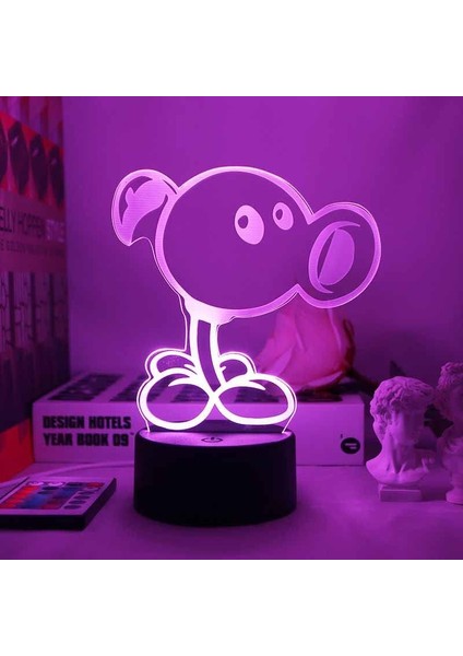 Plants Vs Zombies 3D Illusion Lambası Gece Işığı LED Anime Peashooter Ayçiçeği Figürü Aksiyon Figürü Dokunmatik 7 /16 Renkler Masa Lambası Erkek / Kız / Hayranlar Için Ev Dekorasyo (Yurt Dışından)