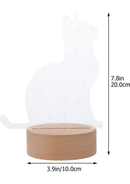 LED Masa Lambası 3D Illusion Gece Işıkları LED Kedi Şekilli Illusion Lambası Sevimli Neon Gece Işıkları Çocuklar Yatak Odası Oturma Odası Fotoğrafçılığı Için Başucu Atmosfer Işığı (Yurt Dışından)