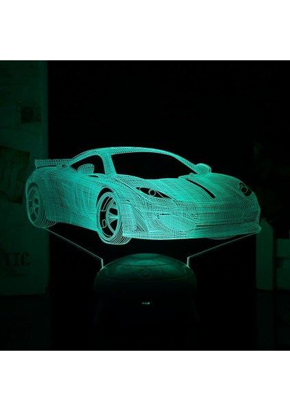 3D Optik Illüzyon Araba Gece Lambaları, 3D Araba Lambası 16 Renk Varyasyonu, Akıllı Dokunmatik Düğme USB ve Pil Gücü, Çocukların Doğum Günü Noel Hediyesi Için Inanılmaz Yaratıcı Sa (Yurt Dışından)