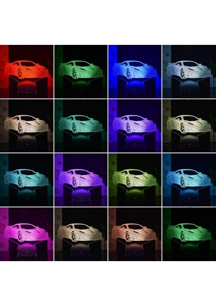 3D Optik Illüzyon Araba Gece Lambaları, 3D Araba Lambası 16 Renk Varyasyonu, Akıllı Dokunmatik Düğme USB ve Pil Gücü, Çocukların Doğum Günü Noel Hediyesi Için Inanılmaz Yaratıcı Sa (Yurt Dışından) fiyatları