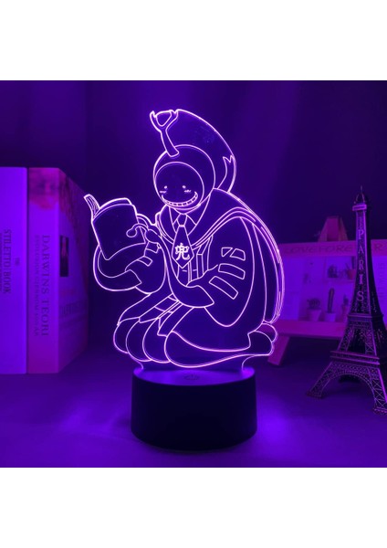 Anime Koro Sensei Quest Figure 3D Çocuk Hayranları Için Gece Işığı, Uzaktan Kumanda ile Değişen 16 Renk, Çocuk Odası Dekoru, Şekil Manga Illusion LED Oyuncak Lamba Kız Erkek Noel H (Yurt Dışından)