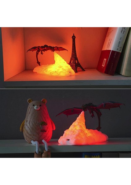 Fire Dragon Lambaları, 3D Baskılı Volcano Dragon Lambaları Gece Lambası Ay Işığı, 1000MAH USB Şarj Edilebilir, Yatak Odası Ofis Için Masaüstü Lambası, Çocuklar Için Noel Doğum Günü (Yurt Dışından) indirimleri