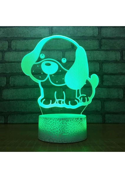 Gece Işığı 3D Illüzyon Lambası Karikatür Köpek Desen Masa Işıkları Kısılabilir 16 Renk Değiştiren Akıllı Dokunuş, Ev Yatak Odası Dekor Lambası Kız Erkek Çocuklar Için Doğum Günü Ye (Yurt Dışından) fırsatları