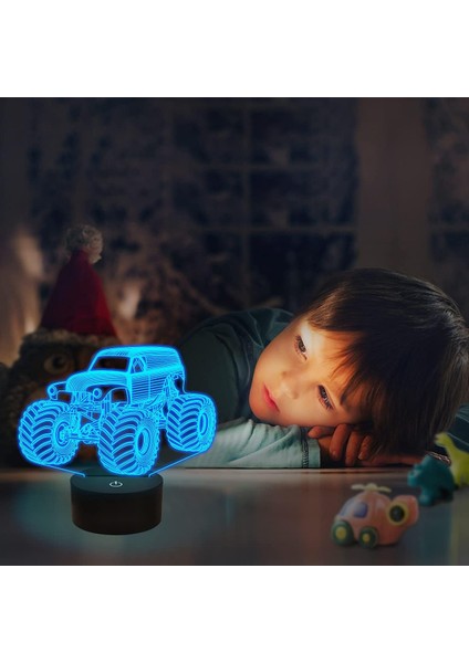Canavar Kamyon Hediyeleri, Araba, Çocuklar Için Dirt Bike 3D Gece Lambası (4 Model), Uzaktan Kumandalı ve 16 Renk Değiştirme ve Kısılabilir Fonksiyon ve Hediye Paketi, Erkek Kız Ço (Yurt Dışından) fiyatları
