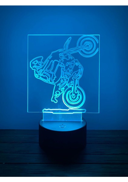 3D Gece LED Işık Lamba Altlığı - Akrilik Dirtbike Wheelie Işık Göstergesi, 12 Renk Seçeneği, Uzaktan Kumandalı, USB Konnektörlü, Enerji Tasarruflu. Masa Lambası, Çocuklar ve Yetişk (Yurt Dışından) fiyatları
