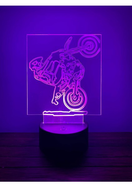 3D Gece LED Işık Lamba Altlığı - Akrilik Dirtbike Wheelie Işık Göstergesi, 12 Renk Seçeneği, Uzaktan Kumandalı, USB Konnektörlü, Enerji Tasarruflu. Masa Lambası, Çocuklar ve Yetişk (Yurt Dışından) fırsatları