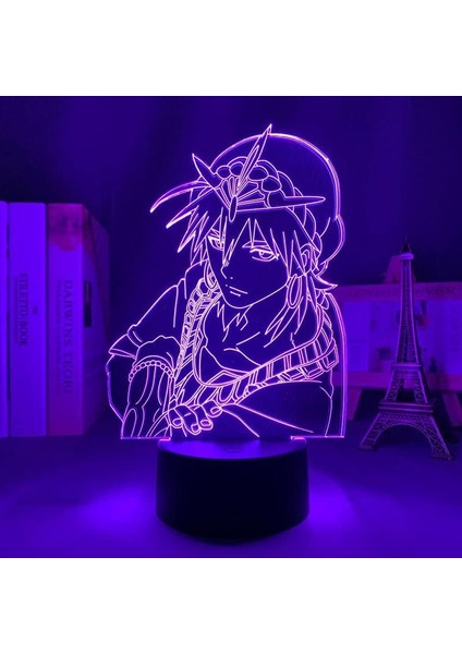 Sinbad Anime Macerası Figür 3D Gece Lambası Çocuklar Hayranlar Için, Uzaktan Kumanda ile Değişen 16 Renk, Çocuk Odası Dekoru, Figür Manga Illusion LED Oyuncak Lamba Kız Erkek Noel (Yurt Dışından)