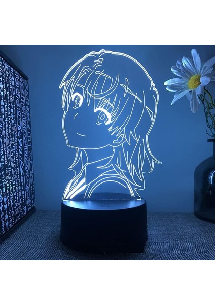 Belirli Bir Bilimsel Railgun Anime 3D Erkek Için Gece Lambası 16 Renk Kız Odası Dekoru Illusion LED Lamba USB Manga Misaka Mikoto Figür Uygun Çocuklar Hayranlar Noel Hediyeleri (A (Yurt Dışından)